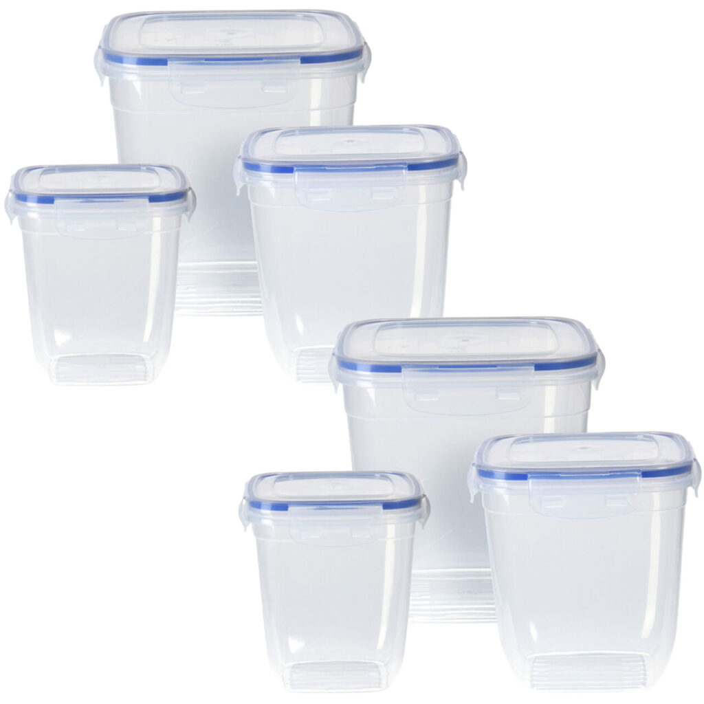 Vorratsdosen, 6er-Set, je 2 x 1100/1950/3250ml, transparent Vorratsdosen, 6er-Set, je 2 x 1100/1950/3250ml, transparent