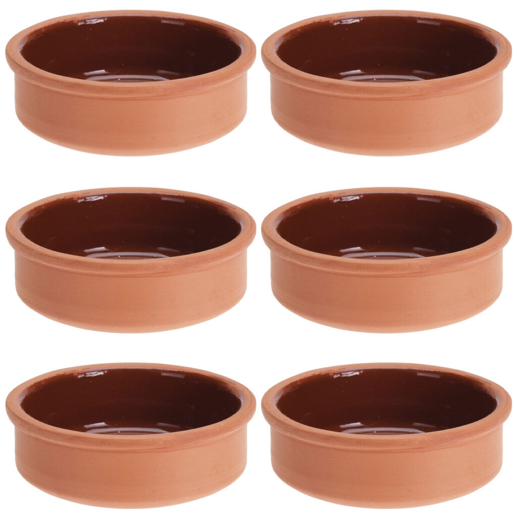 Tapas Schalen aus Terracotta, 6 Stück, Ø 12 x 4 cm Tapas Schalen aus Terracotta, 6 Stück, Ø 12 x 4 cm