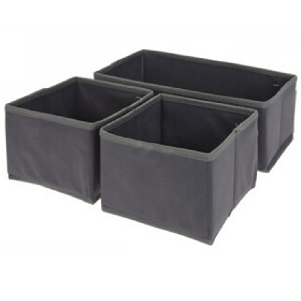 Schubladen Organizer, 3-tlg., Ordnungsboxen, dunkelgrau Schubladen Organizer, 3-tlg., Ordnungsboxen, dunkelgrau