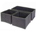 Schubladen Organizer, 3-tlg., Ordnungsboxen, dunkelgrau