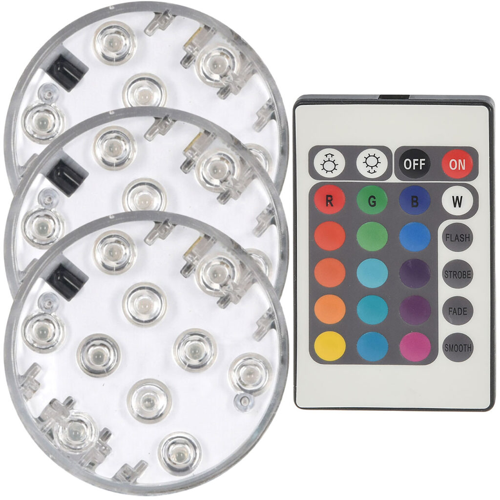 3er-Set LED-Pool-Lampe mit Farbwechsel, Batteriebetrieb 3er-Set LED-Pool-Lampe mit Farbwechsel, Batteriebetrieb