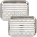 2er-Set Grillplatte, Edelstahl, 34,5 x 24 cm