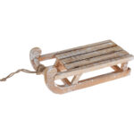 Weihnachtsschlitten, Dekoschlitten mit 25 warmweissen LED-Lichtern, 30 x 14 x 11 cm