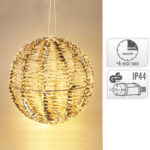 Weihnachtskugel mit 960 warmweissen Micro-LEDs, Goldfarben, Ø 50 cm