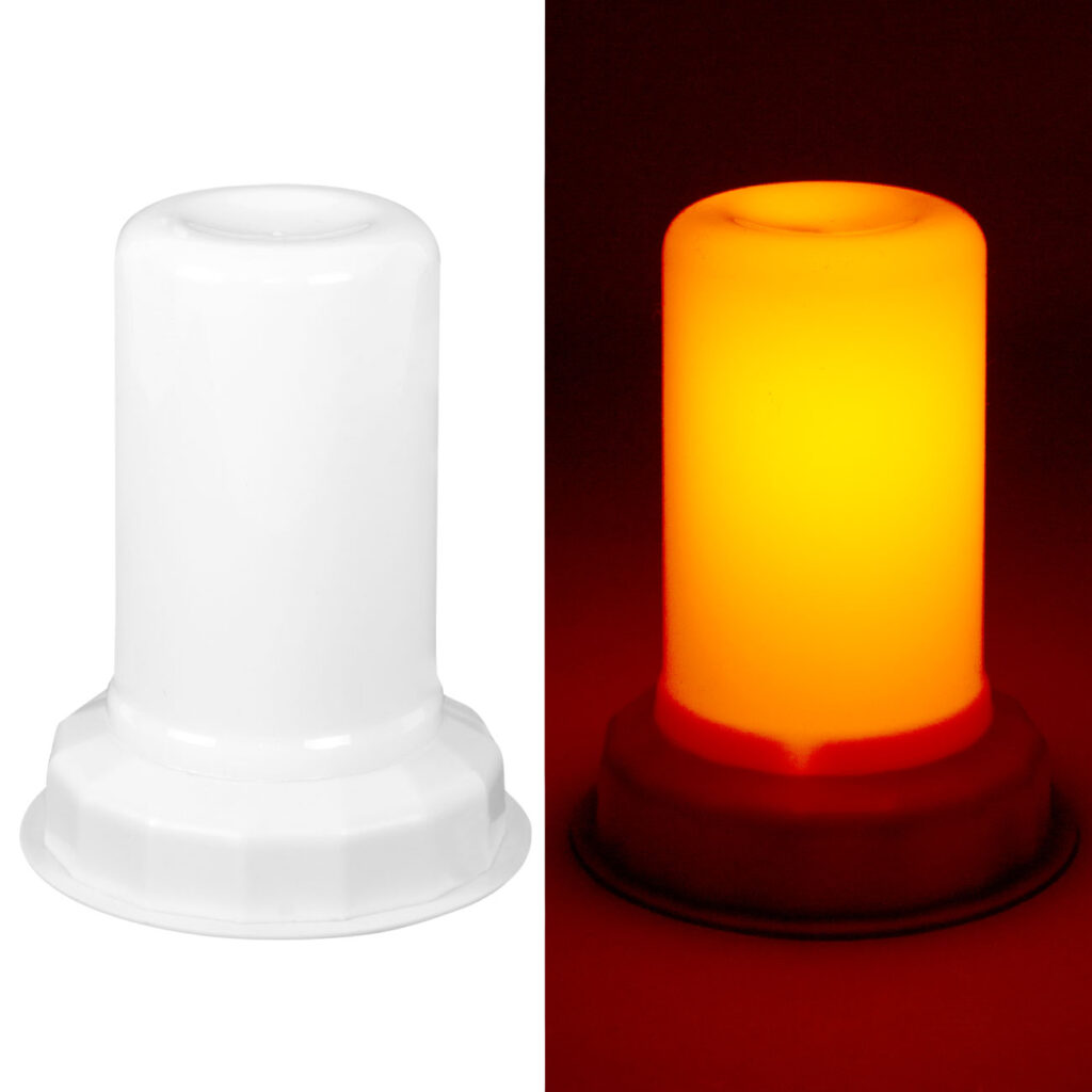 LED-Leuchte mit Flammeneffekt als Kerzenersatz, Ø 7,5 cm x H 9,5 cm LED-Leuchte mit Flammeneffekt als Kerzenersatz, Ø 7,5 cm x H 9,5 cm