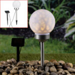 Garten-Kugellampe mit bewegtem Lichtmuster, inkl. Solarmodul, Ø 15 cm