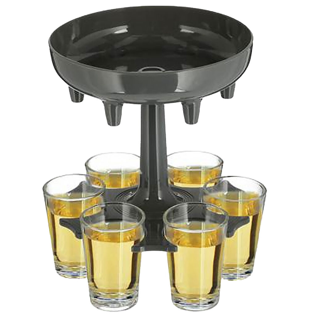 Schnapsspender inkl. 6 Shotgläser, rund