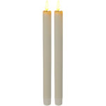 2er-Set LED-Stabkerze, mit Fernbedienung & Timer-Funktion, elfenbein, batteriebetrieben