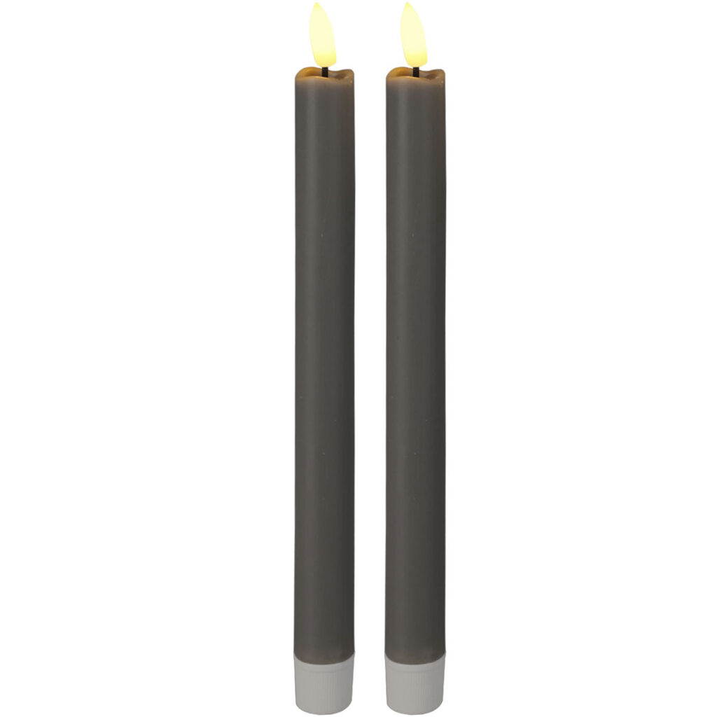 2er-Set LED-Stabkerze, mit Fernbedienung & Timer-Funktion, anthrazit, batteriebetrieben 2er-Set LED-Stabkerze, mit Fernbedienung & Timer-Funktion, anthrazit, batteriebetrieben