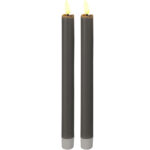 2er-Set LED-Stabkerze, mit Fernbedienung & Timer-Funktion, anthrazit, batteriebetrieben