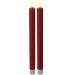 2er-Set LED-Stabkerze, mit Fernbedienung & Timer-Funktion, rot, batteriebetrieben