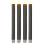 4er-Set LED-Stabkerze, mit Fernbedienung & Timer-Funktion, anthrazit, batteriebetrieben