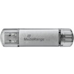 USB Speicherstick mit USBC & USB 3.0 Stecker, 64GB, silber