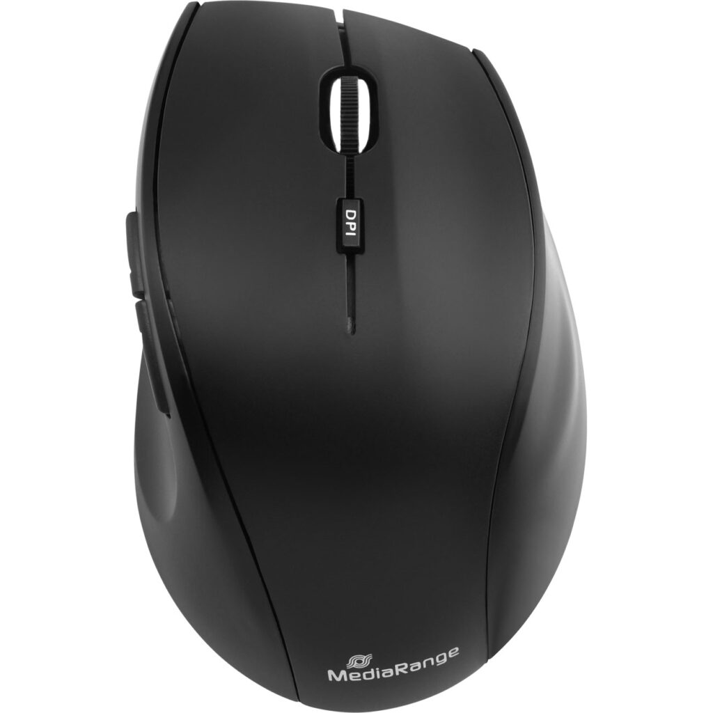 Kabellose 5-Tasten-Maus mit optischem Sensor, matt-schwarz Kabellose 5-Tasten-Maus mit optischem Sensor, matt-schwarz