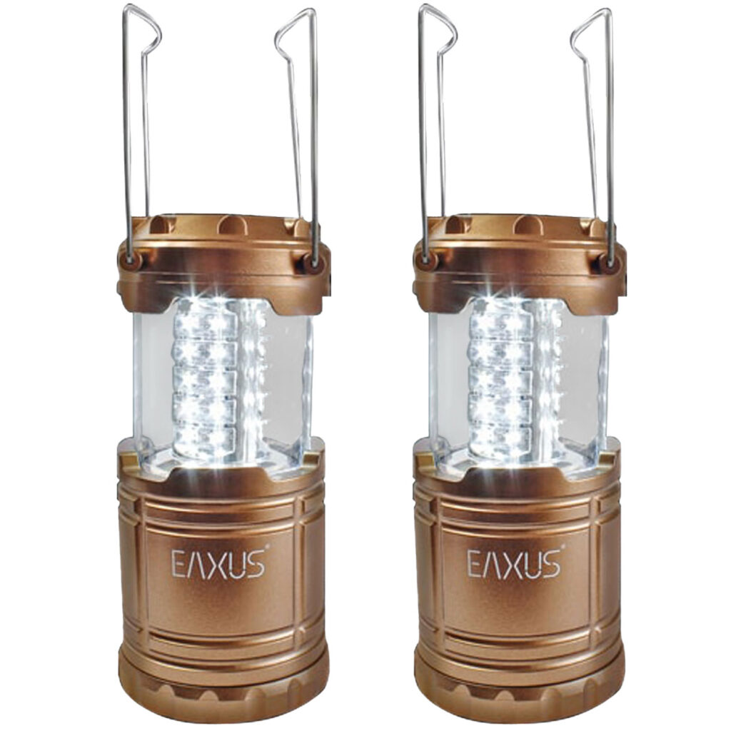 2er-Set Campinglaterne ausklappbar, LED-Laterne mit Tragebügel, kupferfarben 2er-Set Campinglaterne ausklappbar, LED-Laterne mit Tragebügel, kupferfarben