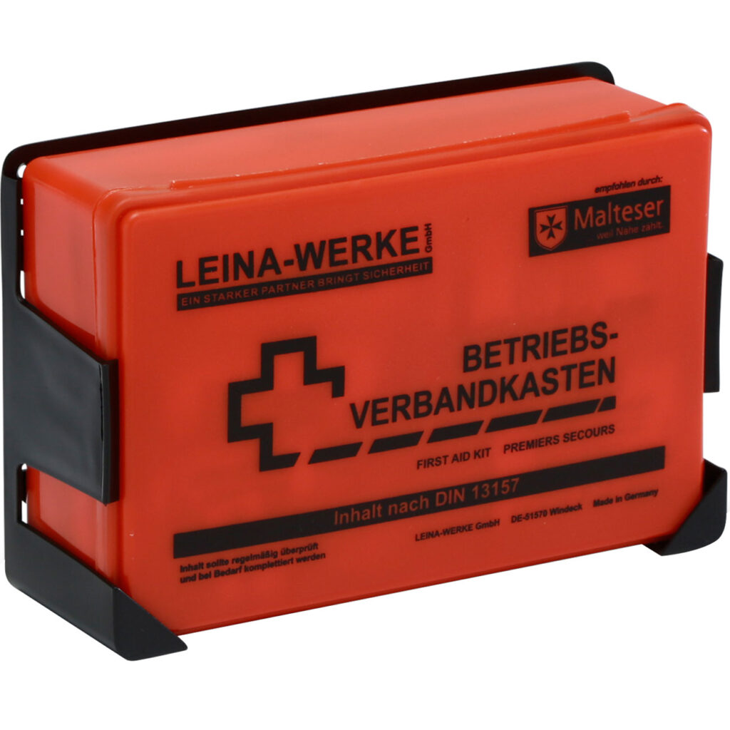 Betriebsverbandkasten klein, Inhalt DIN 13157, orange Betriebsverbandkasten klein, Inhalt DIN 13157, orange