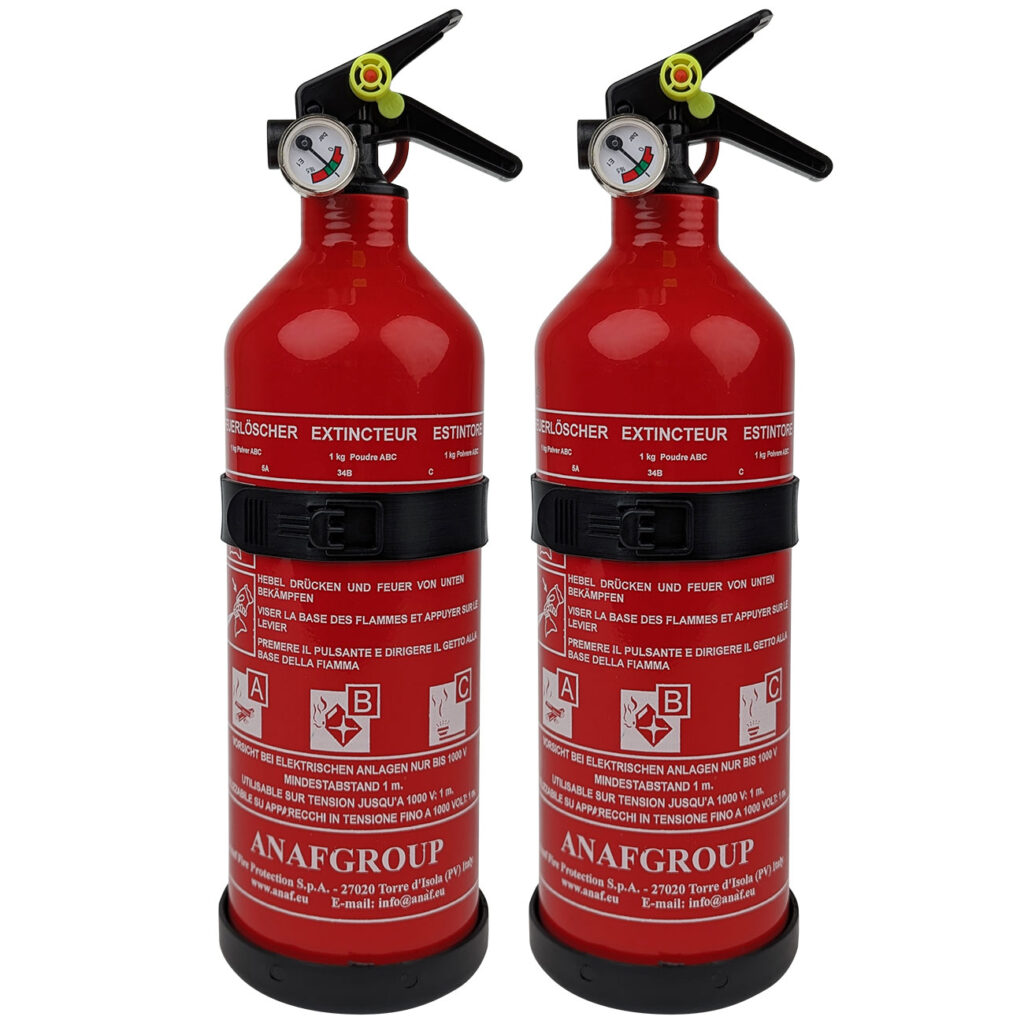 2er-Set Kompakter ABC-Feuerlöscher für Kfz & Co., 1 kg, 5A 34B C 2er-Set Kompakter ABC-Feuerlöscher für Kfz & Co., 1 kg, 5A 34B C