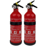 2er-Set Kompakter ABC-Feuerlöscher für Kfz & Co., 1 kg, 5A 34B C
