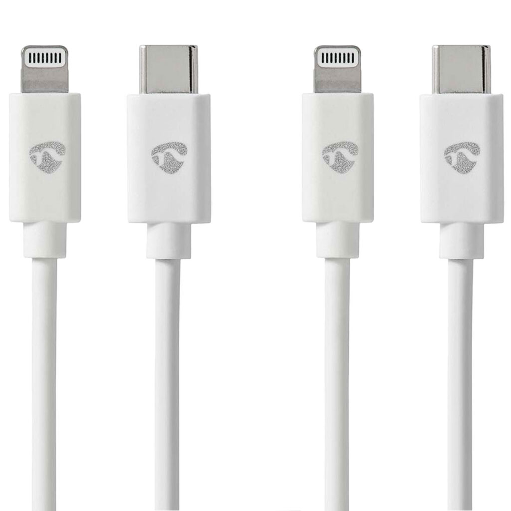 2er-Set iPhone Ladekabel, Lightning, Kabel, USB-C, MFi Zertifiziert, 2 m, weiss 2er-Set iPhone Ladekabel, Lightning, Kabel, USB-C, MFi Zertifiziert, 2 m, weiss