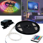 2er-Set LED-Streifen, 3m, RGB, inkl. Fernbedinug