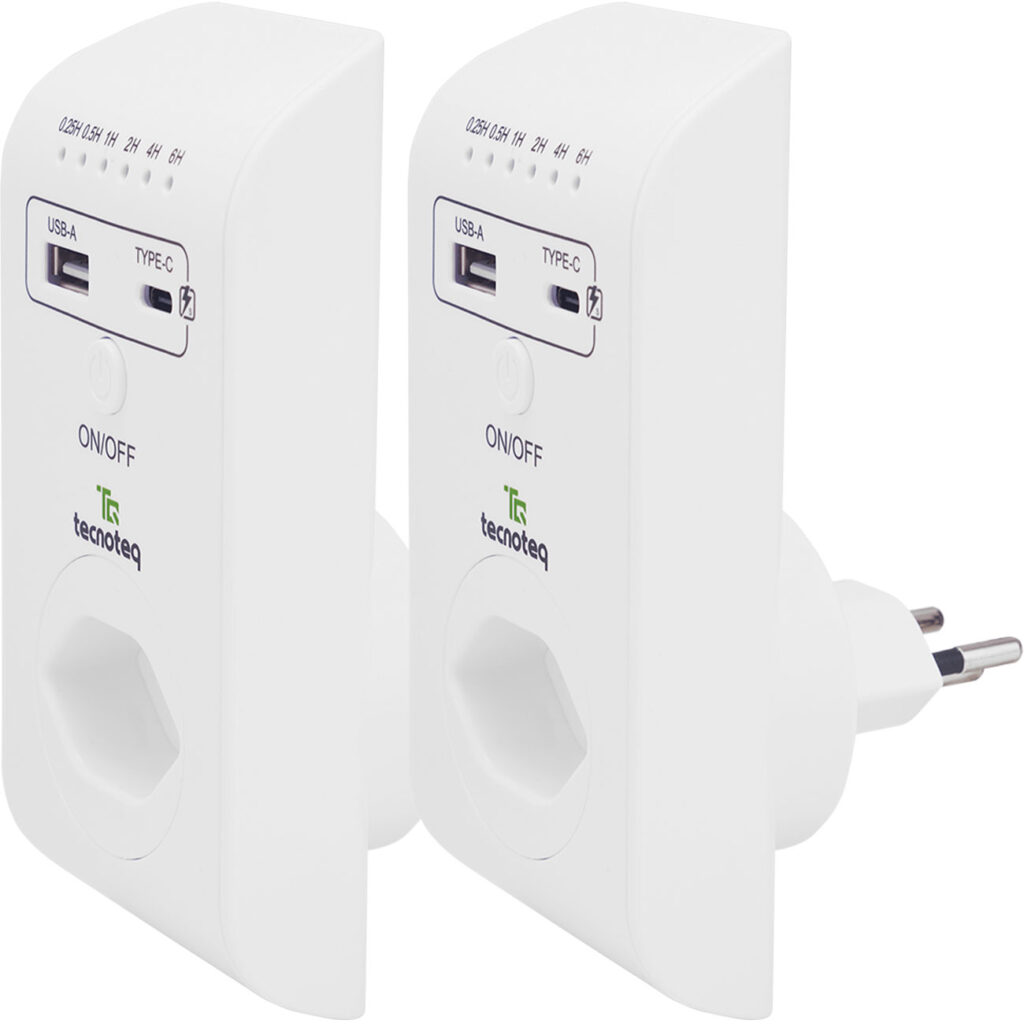 2er-Set Steckdose mit 2x USB-Ladeport, 3.1 A, Timer, Überspannungsschutz, Swiss-Edition 2er-Set Steckdose mit 2x USB-Ladeport, 3.1 A, Timer, Überspannungsschutz, Swiss-Edition