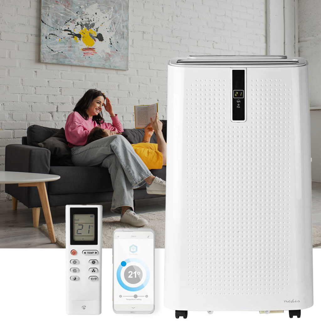 Mobile Klimaanlage auf Rollen mit Entfeuchter, App-Steuerung, 12.000 BTU Mobile Klimaanlage auf Rollen mit Entfeuchter, App-Steuerung, 12.000 BTU