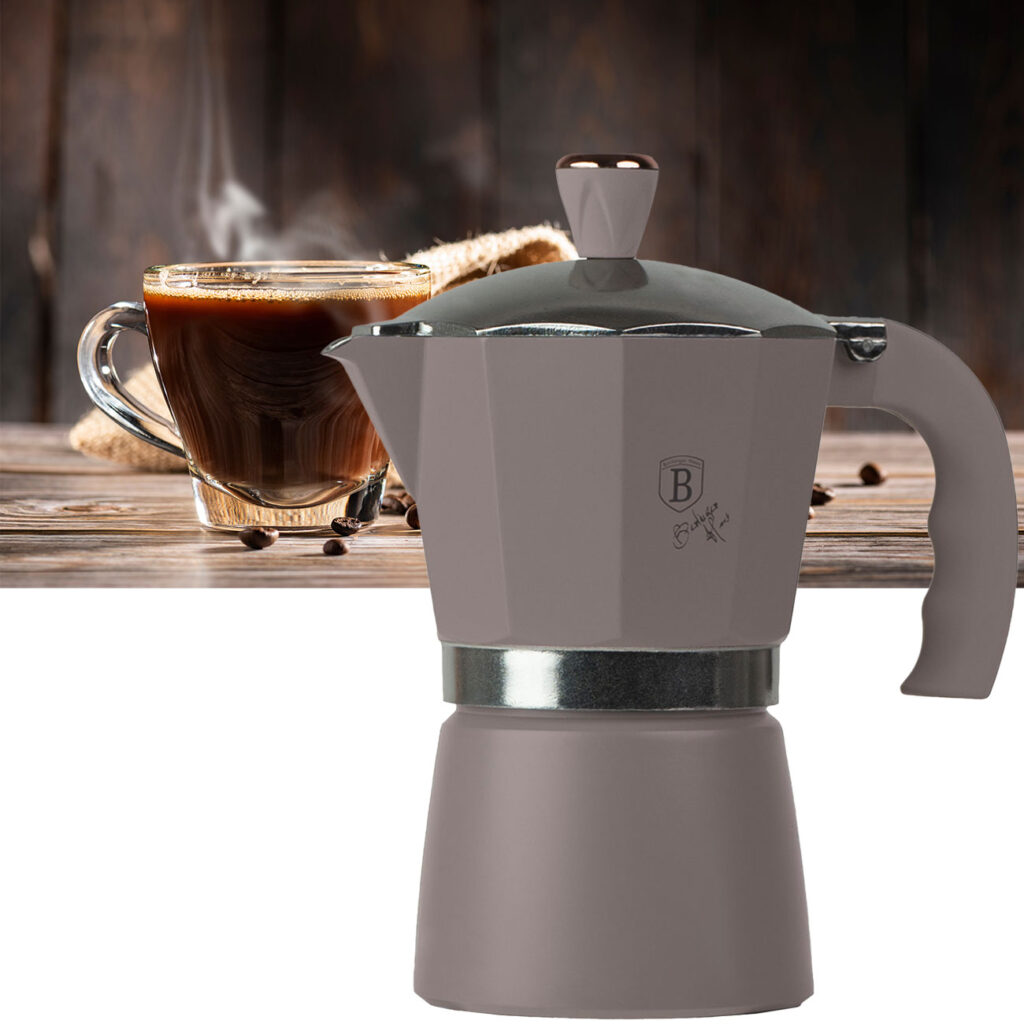 Design Espressokocher für 9 Portionen, taupe
