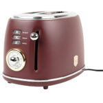 Design Toaster mit 6 Röststufen, 850 W, bordeaux