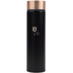 Design Iso-Trinkflasche mit Temperatur-Anzeige, 450 ml, Edelstahl, schwarz-roségold