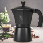 Design Espressokocher für 6 Portionen, schwarz-roségold