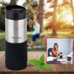 Doppelwandiger Thermobecher, 420ml, schwarz