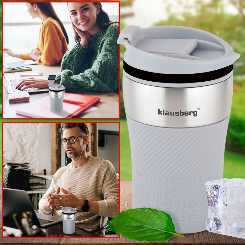 Doppelwandiger Thermobecher, 280ml, grau