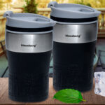 2er-Set Doppelwandiger Thermobecher, 280ml, schwarz