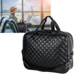 Reisetasche, Koffertasche, gesteppt, schwarz, 34 x 12 x 27 cm