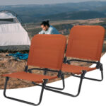 2er-Set Camping Klappstuhl, 60 x 47,5 x 66 cm, orange