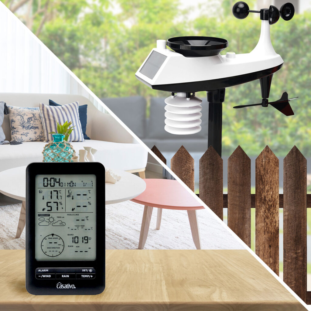 Professionelle Funk-Wetterstation mit Aussensensor, Hygrometer und Wettervorschau Professionelle Funk-Wetterstation mit Aussensensor, Hygrometer und Wettervorschau