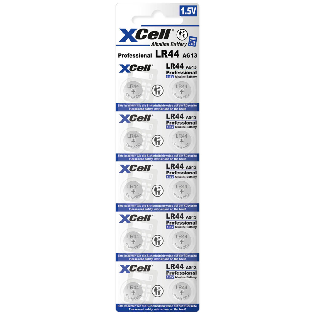 LR44/AG13 Alkaline Batterien, 10er-Sparpack, 1,5-Volt-Knopfzellen