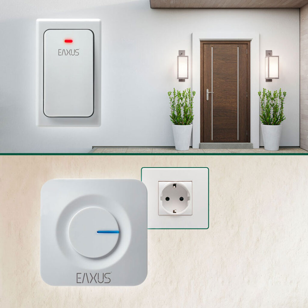 Türklingel mit einem Empfänger, LED-Licht, IP44, batterielos Türklingel mit einem Empfänger, LED-Licht, IP44, batterielos