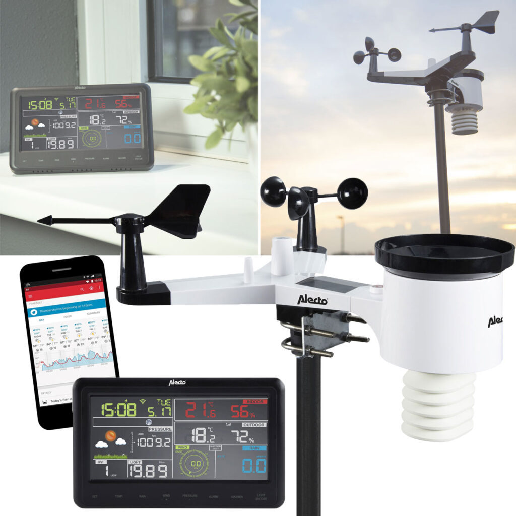 Professionelle WLAN-Wetterstation, Aussensensor, Taupunkt, Luftdruck, UV-Strahlung, uvm. Professionelle WLAN-Wetterstation, Aussensensor, Taupunkt, Luftdruck, UV-Strahlung, uvm.