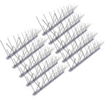 10er-Set Spikes zur Taubenabwehr, 3-reihig mit Edelstahl-Spitzen, 5 m