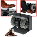 Schuhputzmaschine mit zwei Bürsten, Schuhcremespender, 90 Watt