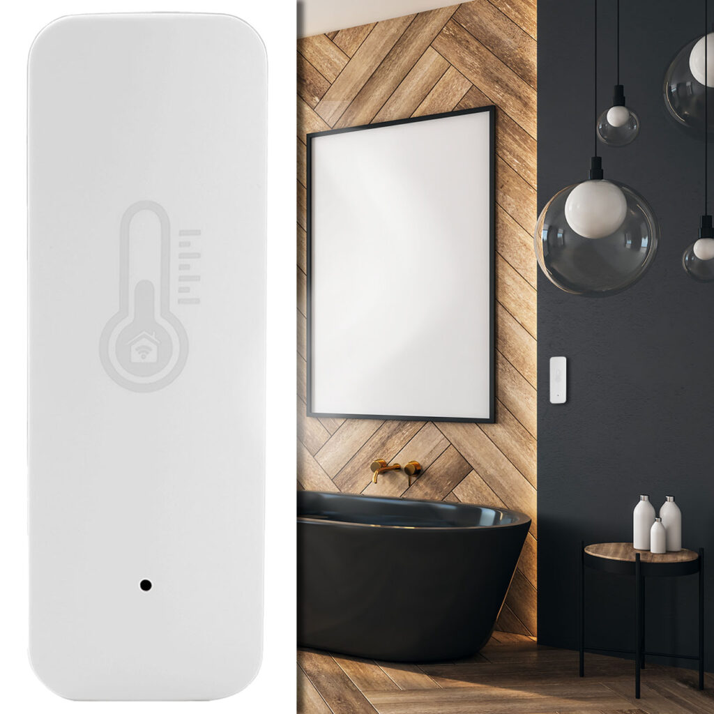Smarter Temperatur- & Luftfeuchtigkeits-Sensor mit Sprachsteuerung & App Smarter Temperatur- & Luftfeuchtigkeits-Sensor mit Sprachsteuerung & App
