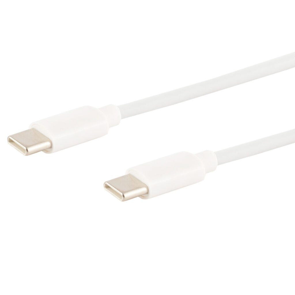 Schnellladekabel USB-C auf USB-C, weiss, 0,5 m