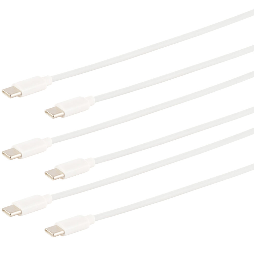 3er-Set Schnellladekabel USB-C auf USB-C, weiss, 0,5 m 3er-Set Schnellladekabel USB-C auf USB-C, weiss, 0,5 m