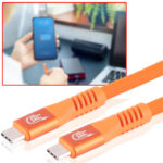 Daten- & Schnellladekabel PD 3.1, 240 W, 20 Gbit/s, USB-C auf USB-C, orange, 1,5 m