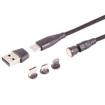6in1 Magnet Ladekabel, PowerDelivery 60 W, USB-C/A auf Micro-B, USB-C & Lightning, 2m