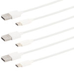 3er-Set Daten- & Ladekabel, USB-A auf USB-C, weiss, 0,5 m