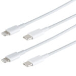 2er-Set Schnellladekabel USB-C auf Lightning, weiss, 0,5 m