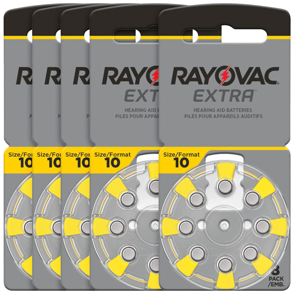 5er-Set Hörgeräte Batterien Extra 10, gelb,1,45V 105 mAh, 40er-Pack 5er-Set Hörgeräte Batterien Extra 10, gelb,1,45V 105 mAh, 40er-Pack