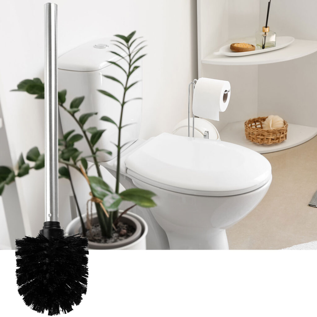 Toilettenbürste, schwarz-silber, Ø 8 x H 35 cm